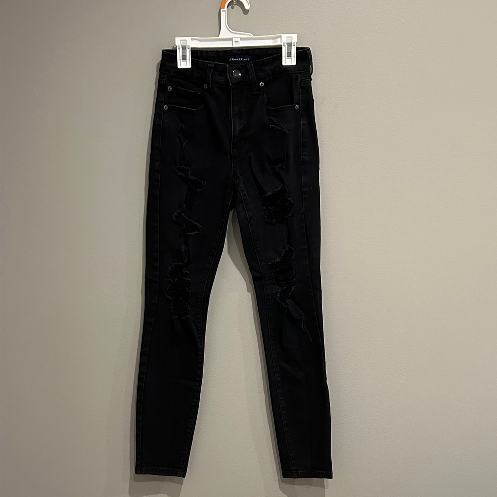 Aeropostale Black Distressed Skinny Jeans